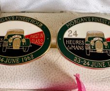 Vintage Morgan Car Enamel Cufflinks - 1962 Le Mans TOK 258