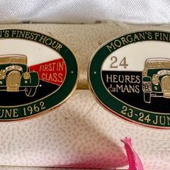 Vintage Morgan Car Enamel Cufflinks - 1962 Le Mans TOK 258