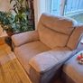 DFS  set of three: 3-seater couch-power recliner+armchair +footstool Image 6