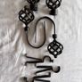 Black / Brass Cage Eyelet Curtain Pole Image 6