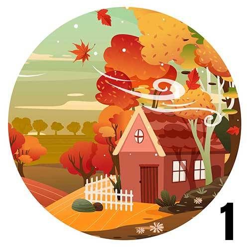 Round Mouse Pad in High-Resolution Print Autumn Theme or Personalised Next Day Dispatch
