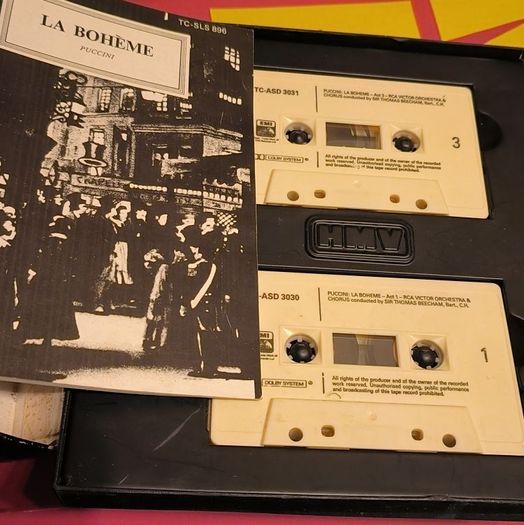 Puccini La Boheme Sir Thomas Beecham Double Cassette Box Set HMV TC SLS 896 Complete