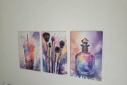 3 canvas framed 35x55cm each size