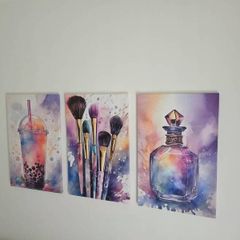 3 canvas framed 35x55cm each size