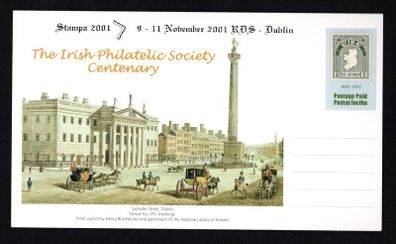 2001 Ireland Stampa Members Souvenir Irish Philatelic Society Centenary card Overprinted for Stampa Mint Never Hinged.