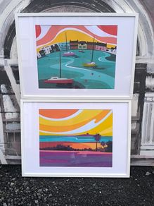 Pair of Framed Skerries Art Prints by LJ Phelan