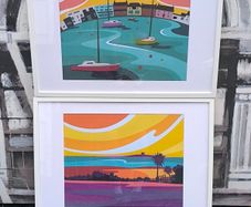 Pair of Framed Skerries Art Prints by LJ Phelan