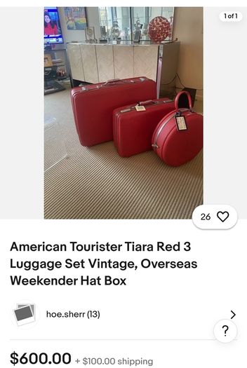 Amazing Vintage Red Suitcase American Tourister