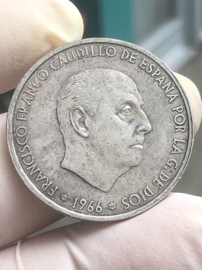 Spain Silver 100 Pesetas 1966 (68) Francisco Franco