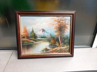 Oil Painting signed by Duncan canvas scenery wall decoration home art gallery vintage original decor canvas