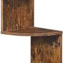 FREE EXPRESS SHIPPING Corner Shelf, Wall Shelf, 5 Tiers, Zigzag Floating Shelf, Bookcase for Kitchen, Bedroom, Living Room, Office, Rustic Brown Image 2