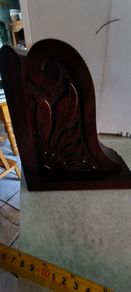 Hand Carved Single Book End Solid Mahogany Irish Oak Carvings.