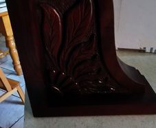 Hand Carved Single Book End Solid Mahogany Irish Oak Carvings.