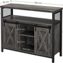 Sideboard Kitchen Cabinet Storage Cabinet with 2 Sliding Doors Adjustable Shelf Industrial for Living Room Anthracite Grey Black Image 4