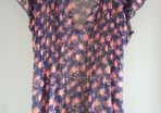 Brand new. Navy / coral floral blouse.