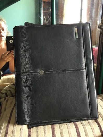 Real black leather pc cover