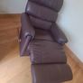 Wine leather lazboy Armchair and 2 seater Image 3