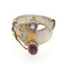 Vintage 925 Sterling Silver Garnet & Amethyst Ring Image 3