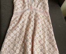 Caris closet bridal - lace dress baby pink