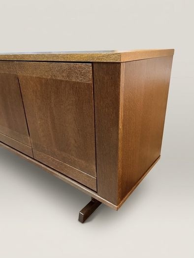 Mid-Century Modern Danish Stained Oak Architectural Sideboard Attributed to Skovby