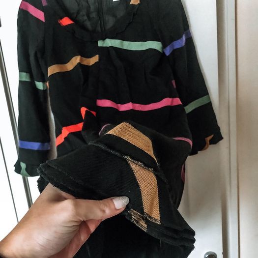 Sonia Rykiel signature multi colour stripe black dress