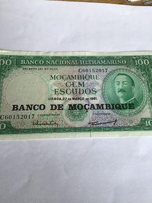 Rare Mozambique Banknote 100 Escudos