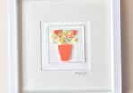 Handmade Glass Art Frame - Vase of Flowers