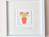 Handmade Glass Art Frame - Vase of Flowers