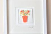 Handmade Glass Art Frame - Vase of Flowers