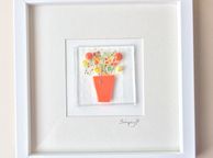 main image for ad Handmade Glass Art Frame - Vase of Flowers