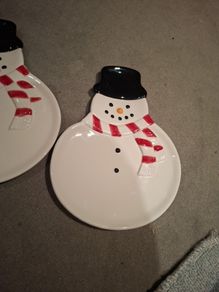 Two Heavy Blarney  Woolen Mills Snowman Plate
