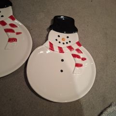 Two Heavy Blarney  Woolen Mills Snowman Plate
