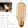 NEW SALE | Vintage Edison Light Bulb 40W, 4 Pack Dimmable Decorative Filament Tube T45 Bulbs, 2700K, 230V Image 2