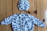 Hand Knitted Baby Cardigan and Hat