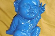 Happy Baby Buddha Blue Figurine