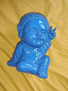 Happy Baby Buddha Blue Figurine