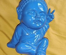 Happy Baby Buddha Blue Figurine