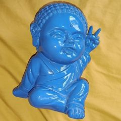 Happy Baby Buddha Blue Figurine