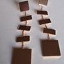 Gold Geometric Cascading Squares Earrings Image 7