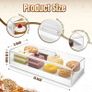 Acrylic Rectangular Cake Tray Multifunctional Rectangle Cake Stand with Clear Cover Lid - Serving Tray - Dessert Holder for Party Home Kitchen - Afternoon Tea Stands (2PCs) Image 2