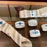 Vintage Rare 1990s IKEA Heder Enamel Blue and White Napkin rings by Katarina Brieditis Image 2