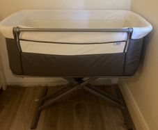 Hauck Face to Me 2 Bedside Crib - Melange Grey