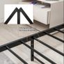 5ft King Bed Frame with Wooden Headboard,Heavy Duty Metal Platform Bed Frame King Bed Base No Box Spring Needed,Metal Slats Support Underbed Storage Space,Brown,150x200cm Image 4