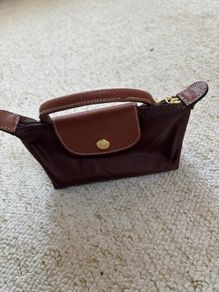 Longchamp le Pliage mini / strap / brown/ new