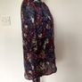 Navy blue floral blouse Size M Uk 12 includes postage Image 2