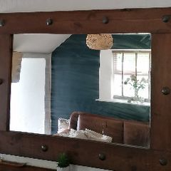 Mirror. Oak Frame. Mantelpiece 46" x 35"