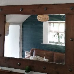 Mirror. Oak Frame. Mantelpiece 46" x 35"