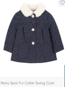 Mothercare Swing Coat with white fur collar age 6-7
