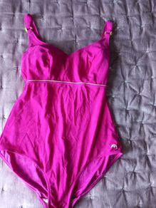 Anita swimsuit pink with lime green trim + accessories