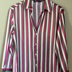 Ladies Green Striped Shirt by Zara